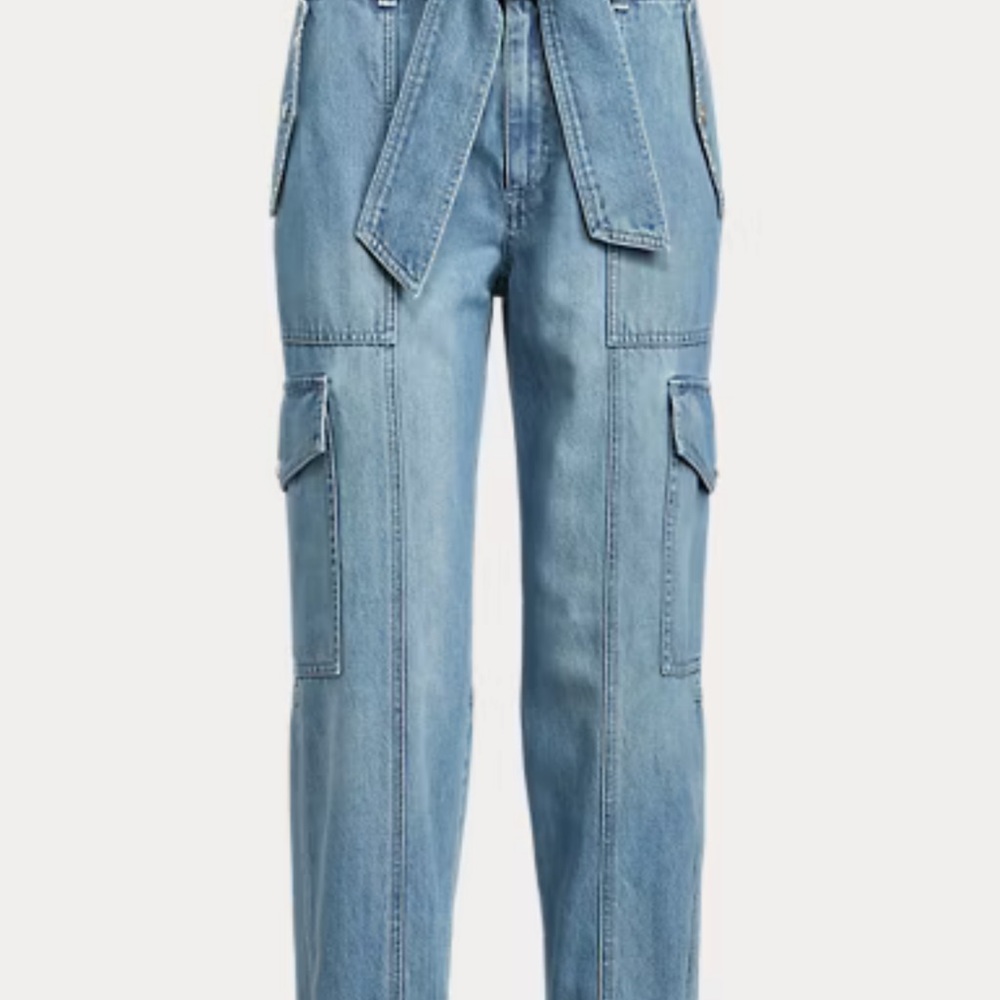 NWOT Ralph Lauren Light Blue Denim Cargo Jeans